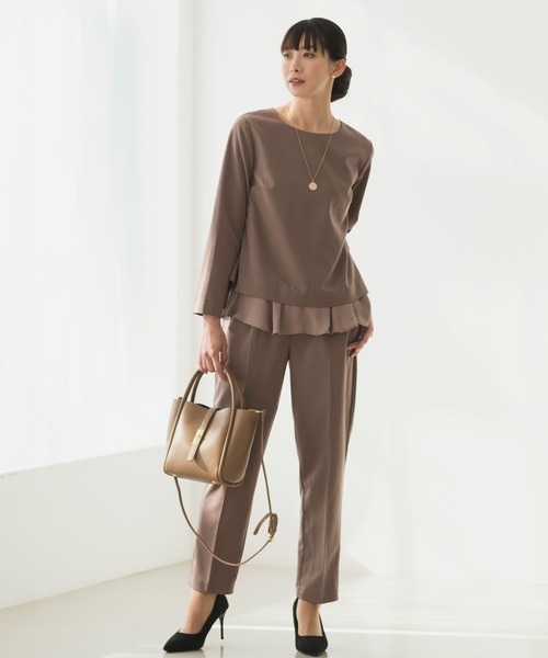 Rebloom（リブルーム Rebloom Reb loom）の「【洗える/セットアップ対応】美脚センタープレスパンツ 単品 ≪セレモニースーツ オフィスカジュアル≫（スーツパンツ・レディース・ネイビー/モカ/ブラック・S/M/L）」の12枚目の写真