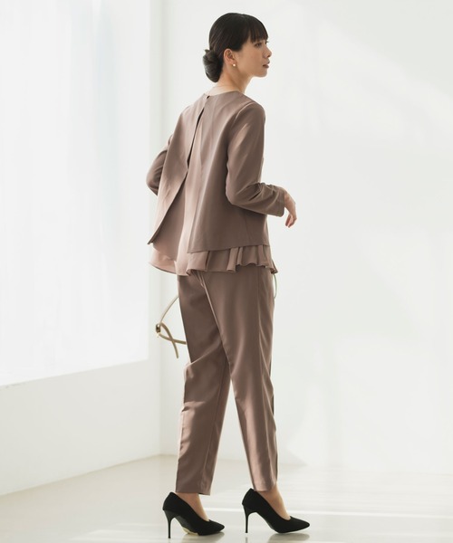 Rebloom（リブルーム Rebloom Reb loom）の「【洗える/セットアップ対応】美脚センタープレスパンツ 単品 ≪セレモニースーツ オフィスカジュアル≫（スーツパンツ・レディース・ネイビー/モカ/ブラック・S/M/L）」の15枚目の写真