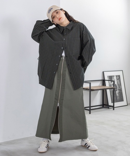 RAGEBLUE（レイジブルー）の「サイドリボン/アソートオーバーシャツ/チェックシャツ（シャツ/ブラウス・レディース・ホワイト系/ブラウン系/ブルー/ブラック系・FREE）」の11枚目の写真