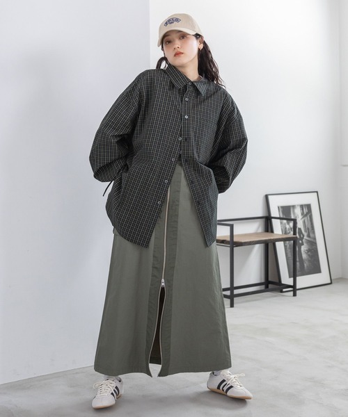 【新品・未使用】LINKABLE サイドリボンラッシュガード ブラックチェック セール】サイドリボン/アソートオーバーシャツ/チェックシャツ（シャツ