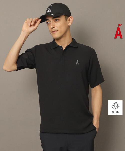セール】撥水加工 バックプリントロゴ ストレッチ ポロシャツ