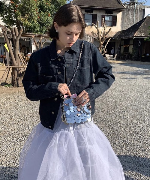 LONSLAN(ロンスラン)の「【LONSLAN】シアーボリュームスカート LONW25s010(スカート・レディース・ホワイト・M/S)」の2枚目の写真