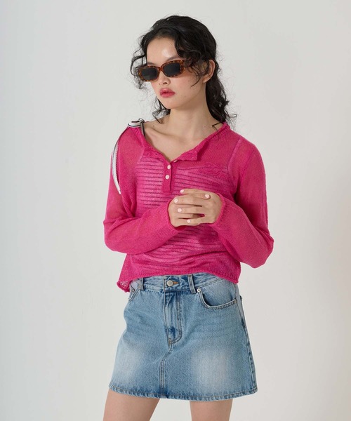 TINA：JOJUN（ティーナジョジュン）の「ワンショルダー リボンキャミソール TINA：JOJUN（キャミソール・レディース・ネイビー/レッド/ブルー・M）」の7枚目の写真