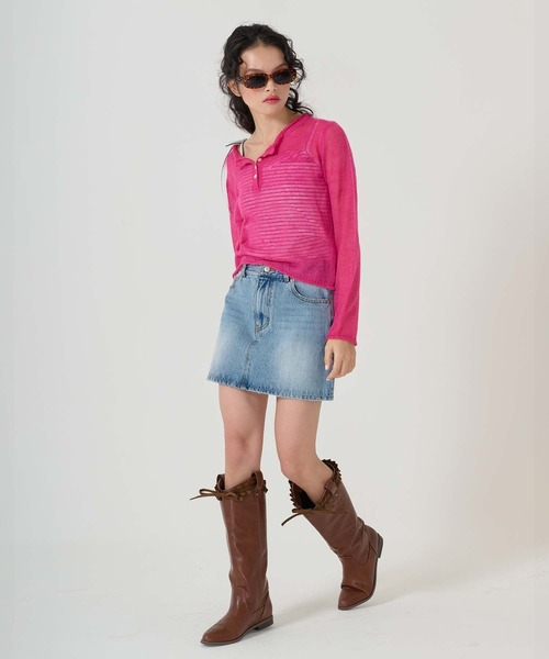 TINA：JOJUN（ティーナジョジュン）の「ワンショルダー リボンキャミソール TINA：JOJUN（キャミソール・レディース・ネイビー/レッド/ブルー・M）」の9枚目の写真