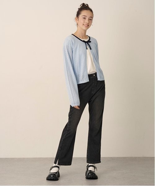 半額以下！★新品タグ付★ポンポネットジュニア　デニムパンツ L2024年秋冬物 半額以下！☆新品タグ付☆ポンポネットジュニア デニムパンツ