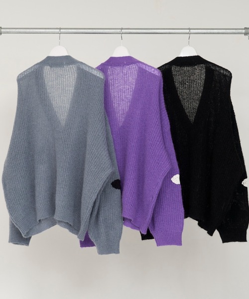 DISCOVERED(ディスカバード)の「DISCOVERED BUTTERFLY CROCHET MOHAIR KNIT C/D(カーディガン/ボレロ・メンズ・パープル/グレー/ブラック・1/3)」の15枚目の写真