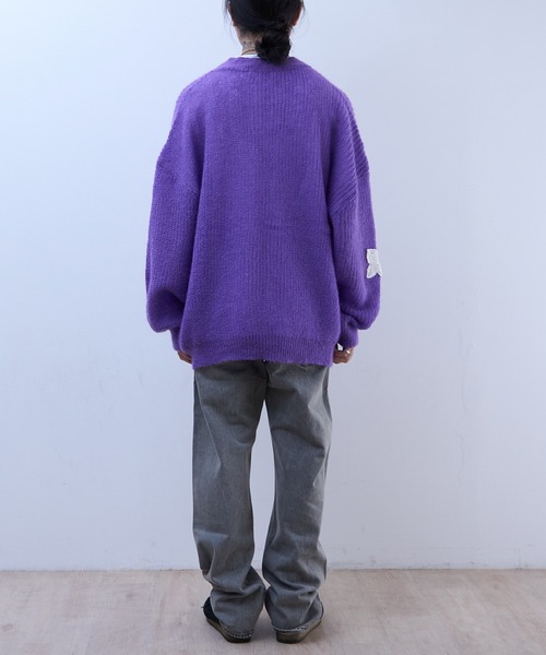 DISCOVERED(ディスカバード)の「DISCOVERED BUTTERFLY CROCHET MOHAIR KNIT C/D(カーディガン/ボレロ・メンズ・パープル/グレー/ブラック・1/3)」の6枚目の写真