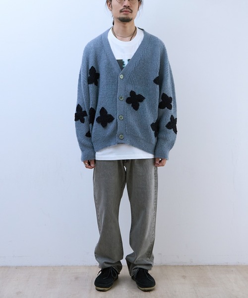 DISCOVERED(ディスカバード)の「DISCOVERED BUTTERFLY CROCHET MOHAIR KNIT C/D(カーディガン/ボレロ・メンズ・パープル/グレー/ブラック・1/3)」の8枚目の写真