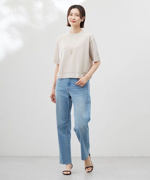 J.PRESS(ジェイプレス)の「【洗える・抗菌防臭】LUREX ラメ ニットT(ニット/セーター・レディース・ライトグレー系/ベージュ系/ダークブラウン系・MEDIUM/LARGE)」の8枚目の写真