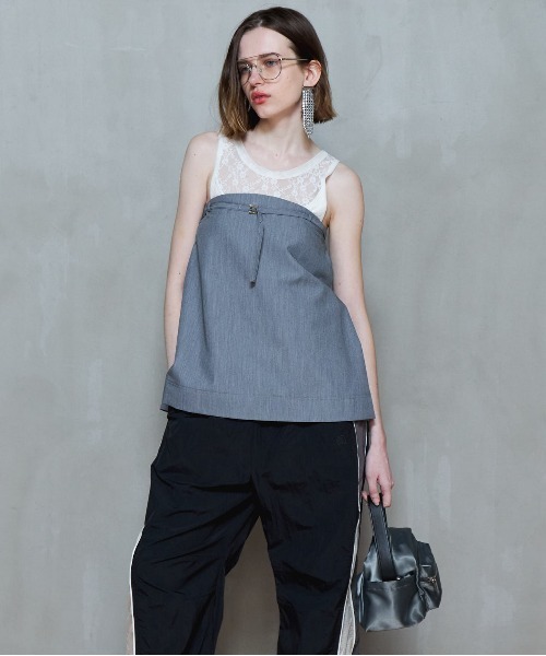 MAISON SPECIAL(メゾンスペシャル)の「Bear Tops/ベアトップス■セットアップ対応■(シャツ/ブラウス・レディース・ブラック/グレー・FREE)」の7枚目の写真