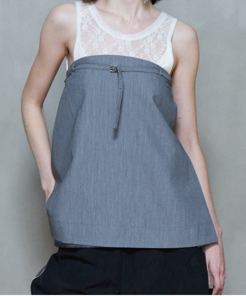 MAISON SPECIAL(メゾンスペシャル)の「Bear Tops/ベアトップス■セットアップ対応■(シャツ/ブラウス・レディース・ブラック/グレー・FREE)」の8枚目の写真