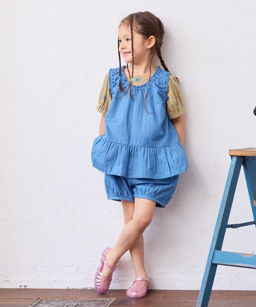 MARKEY'S（マーキーズ）の「ウエストフリルバルーンパンツ（その他パンツ・キッズ・ブルー/ネイビー/レッド・130/120/110/100/95/90/80）」の16枚目の写真