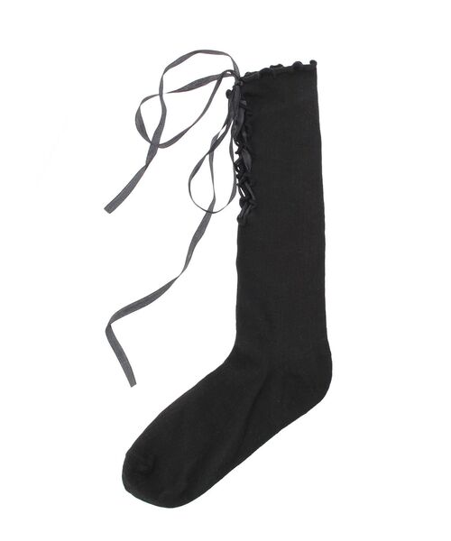 EATME（イートミー）の「レースアップソックス（ソックス/靴下・レディース・オフホワイト/ブラック・FREE）」の5枚目の写真