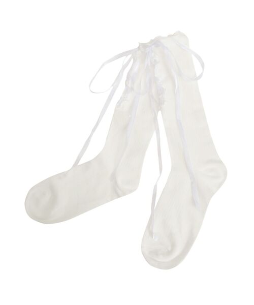 EATME（イートミー）の「レースアップソックス（ソックス/靴下・レディース・オフホワイト/ブラック・FREE）」の8枚目の写真