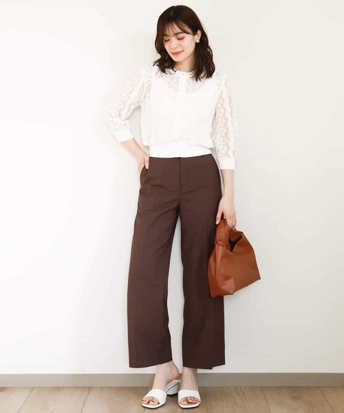 OFUON le MK（オフオンルエムケー）の「ストレッチワイドパンツ/接触冷感/洗える/WEB限定サイズあり（その他パンツ・レディース・ライトグレー/ブラウン/ブラック・36/38/40/42）」の18枚目の写真