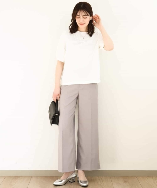 OFUON le MK（オフオンルエムケー）の「ストレッチワイドパンツ/接触冷感/洗える/WEB限定サイズあり（その他パンツ・レディース・ライトグレー/ブラウン/ブラック・36/38/40/42）」の9枚目の写真