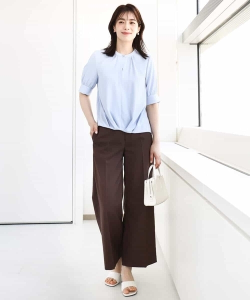 OFUON le MK（オフオンルエムケー）の「ストレッチワイドパンツ/接触冷感/洗える/WEB限定サイズあり（その他パンツ・レディース・ライトグレー/ブラウン/ブラック・36/38/40/42）」の7枚目の写真