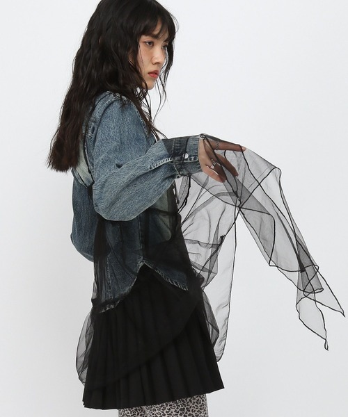 3.3 Field Trip （3.3フィールドトリップ）の「3.3 Field Trip／シアーチェックワンピース（ワンピース・レディース・ブラック/ベージュ/ホワイト・FREE）」の8枚目の写真