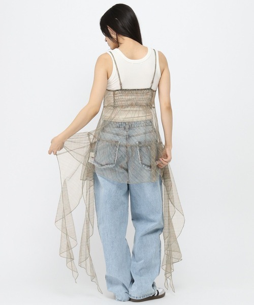 3.3 Field Trip （3.3フィールドトリップ）の「3.3 Field Trip／シアーチェックワンピース（ワンピース・レディース・ブラック/ベージュ/ホワイト・FREE）」の12枚目の写真