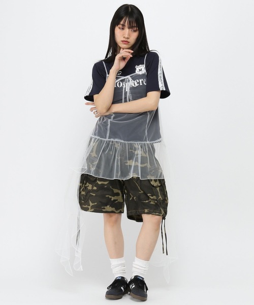 3.3 Field Trip （3.3フィールドトリップ）の「3.3 Field Trip／シアーチェックワンピース（ワンピース・レディース・ブラック/ベージュ/ホワイト・FREE）」の15枚目の写真