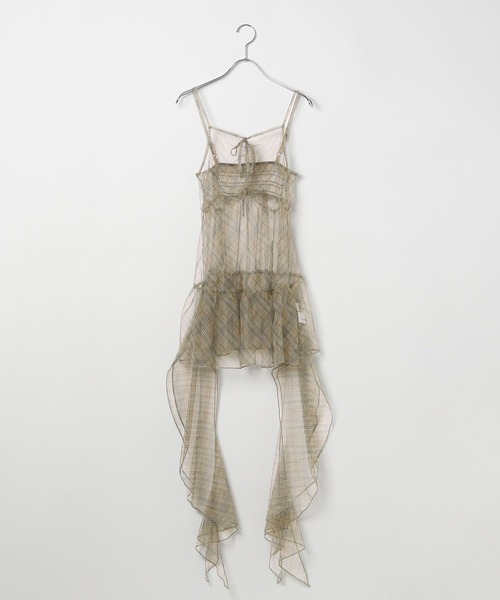 3.3 Field Trip （3.3フィールドトリップ）の「3.3 Field Trip／シアーチェックワンピース（ワンピース・レディース・ブラック/ベージュ/ホワイト・FREE）」の21枚目の写真