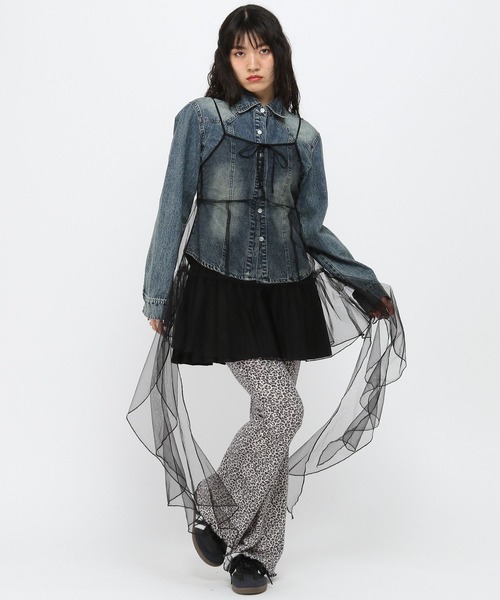 3.3 Field Trip （3.3フィールドトリップ）の「3.3 Field Trip／シアーチェックワンピース（ワンピース・レディース・ブラック/ベージュ/ホワイト・FREE）」の4枚目の写真