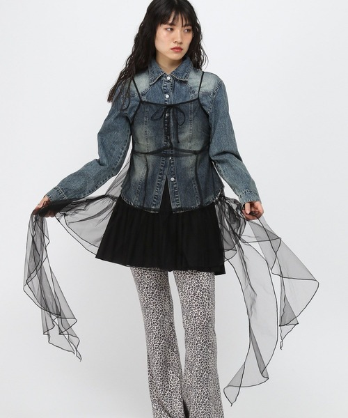 3.3 Field Trip （3.3フィールドトリップ）の「3.3 Field Trip／シアーチェックワンピース（ワンピース・レディース・ブラック/ベージュ/ホワイト・FREE）」の7枚目の写真