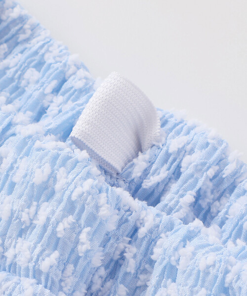 BeBe（ベベ）の「ぽこぽこシャーリングビスチェ+ショートパンツセットアップ(90~140cm)（セットアップ・キッズ・ブルー/イエロー・100cm/120cm/130cm/140cm/110cm）」の12枚目の写真