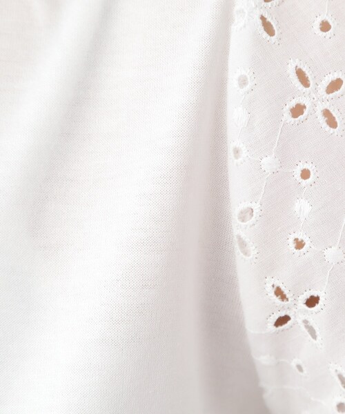 LAURA ASHLEY（ローラアシュレイ）の「【洗える／コットン100％/日本製／袖レース】デザインTシャツ（Tシャツ/カットソー・レディース・ネイビー系6/ライトグレー/オフホワイト・40/38）」の20枚目の写真