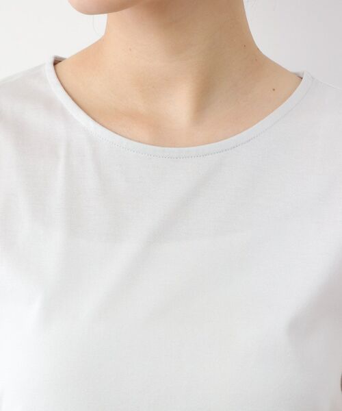 LAURA ASHLEY（ローラアシュレイ）の「【洗える／コットン100％/日本製／袖レース】デザインTシャツ（Tシャツ/カットソー・レディース・ネイビー系6/ライトグレー/オフホワイト・40/38）」の9枚目の写真