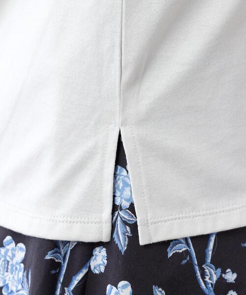 LAURA ASHLEY（ローラアシュレイ）の「【洗える／コットン100％/日本製／袖レース】デザインTシャツ（Tシャツ/カットソー・レディース・ネイビー系6/ライトグレー/オフホワイト・40/38）」の4枚目の写真