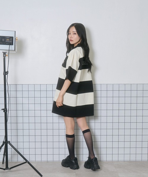 ANDGEEBEE（アンジービー）の「フェネックラガーT（ポロシャツ・レディース・グリーン/アイボリー・FREE）」の4枚目の写真