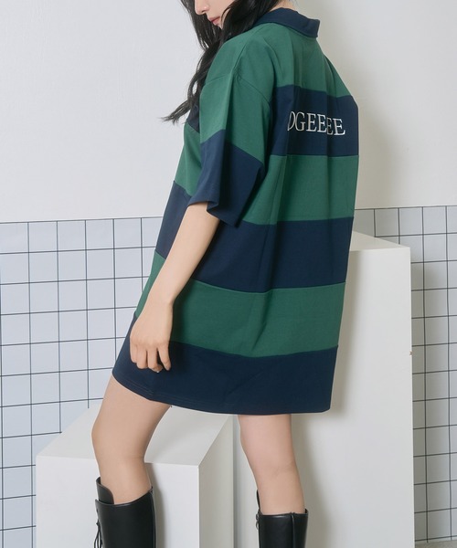 ANDGEEBEE（アンジービー）の「フェネックラガーT（ポロシャツ・レディース・グリーン/アイボリー・FREE）」の9枚目の写真