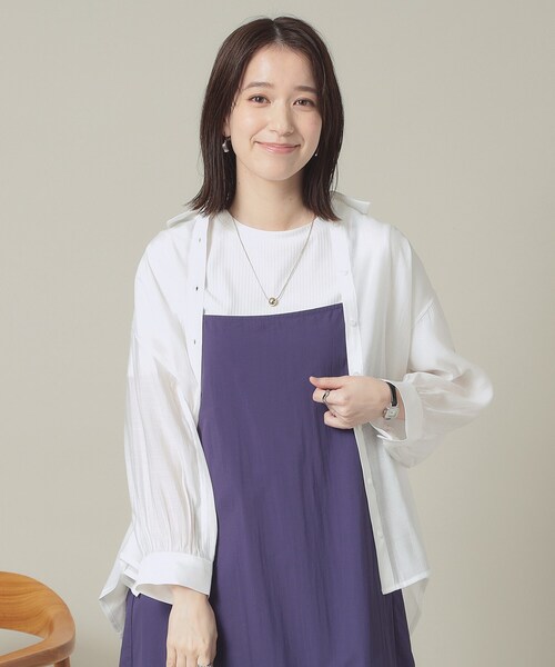 ITS'DEMO（イッツデモ）の「【手洗い可】シアーシャツ（シャツ/ブラウス・レディース・オフホワイト/ブラック/ライトベージュ/ライトグレー・00）」の8枚目の写真