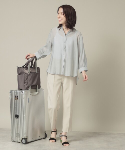 ITS'DEMO（イッツデモ）の「【手洗い可】シアーシャツ（シャツ/ブラウス・レディース・オフホワイト/ブラック/ライトベージュ/ライトグレー・00）」の14枚目の写真