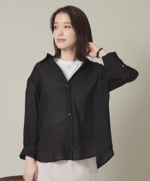 ITS'DEMO（イッツデモ）の「【手洗い可】シアーシャツ（シャツ/ブラウス・レディース・オフホワイト/ブラック/ライトベージュ/ライトグレー・00）」の16枚目の写真