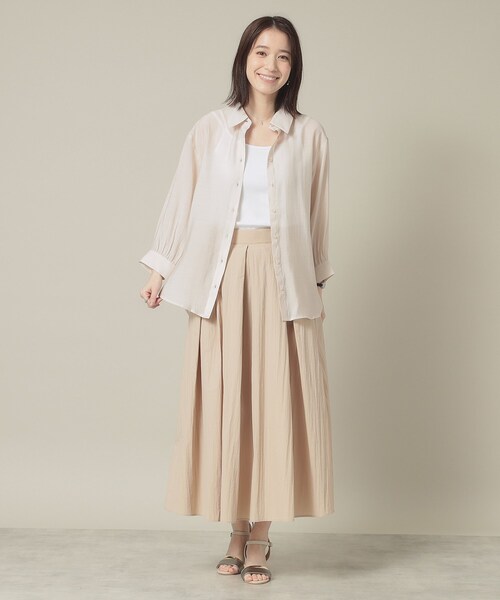 ITS'DEMO（イッツデモ）の「【手洗い可】シアーシャツ（シャツ/ブラウス・レディース・オフホワイト/ブラック/ライトベージュ/ライトグレー・00）」の21枚目の写真