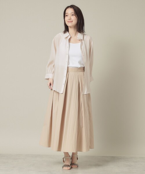 ITS'DEMO（イッツデモ）の「【手洗い可】シアーシャツ（シャツ/ブラウス・レディース・オフホワイト/ブラック/ライトベージュ/ライトグレー・00）」の22枚目の写真