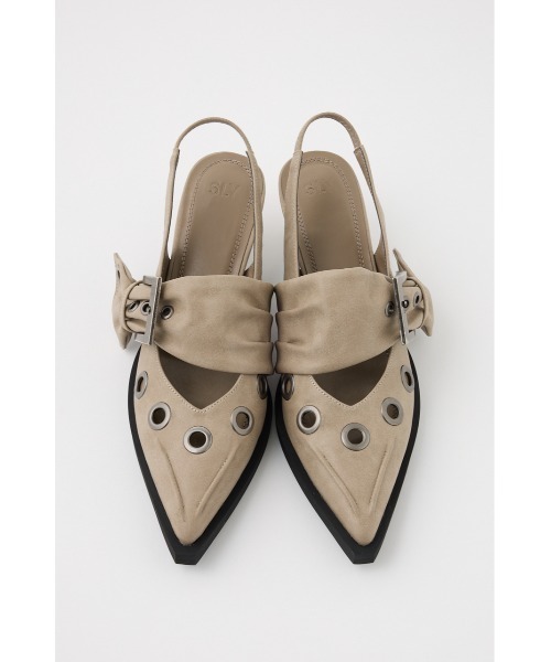 SLY(スライ)の「EYELET SLING PUMPS アイレット スリング パンプス(パンプス・レディース・ベージュ/ブラック・SMALL/MEDIUM/LARGE)」の17枚目の写真