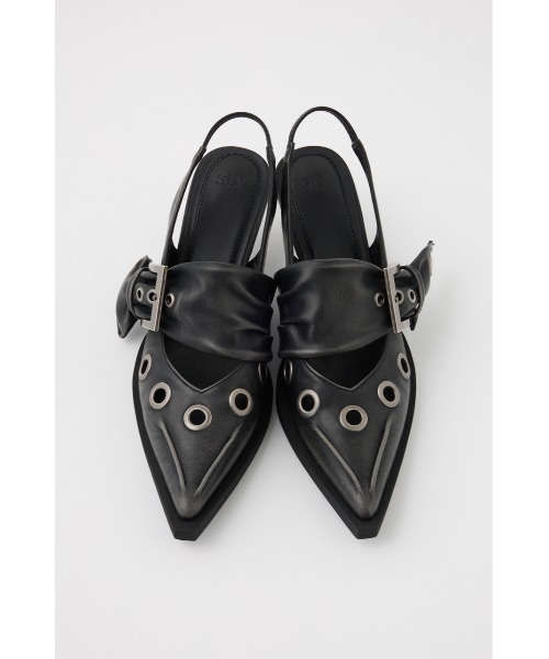 SLY(スライ)の「EYELET SLING PUMPS アイレット スリング パンプス(パンプス・レディース・ベージュ/ブラック・SMALL/MEDIUM/LARGE)」の5枚目の写真