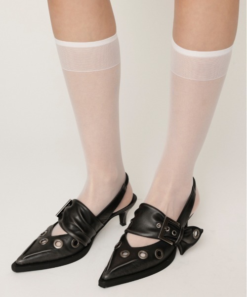SLY(スライ)の「EYELET SLING PUMPS アイレット スリング パンプス(パンプス・レディース・ベージュ/ブラック・SMALL/MEDIUM/LARGE)」の14枚目の写真