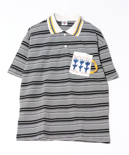 HOOK(フック)の「ストライプポロシャツ (SS)(ポロシャツ・メンズ・ブラック/ブルー・LARGE/MEDIUM)」の13枚目の写真