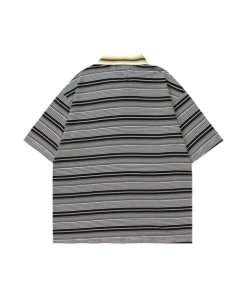 HOOK(フック)の「ストライプポロシャツ (SS)(ポロシャツ・メンズ・ブラック/ブルー・LARGE/MEDIUM)」の5枚目の写真