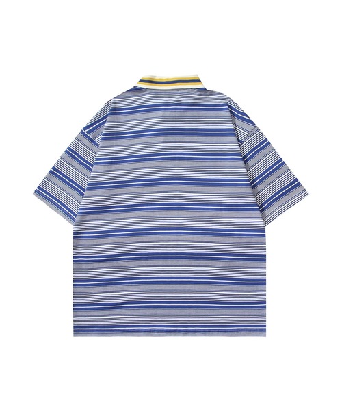 HOOK(フック)の「ストライプポロシャツ (SS)(ポロシャツ・メンズ・ブラック/ブルー・LARGE/MEDIUM)」の7枚目の写真