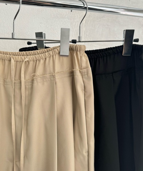 lit リット Waist Docking Easy Pants　タック 黒 Waist Docking Easy Pants（スラックス）｜lit（リット）の