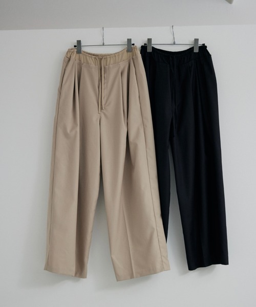 lit リット Waist Docking Easy Pants　タック 黒 Waist Docking Easy Pants（スラックス）｜lit（リット）の