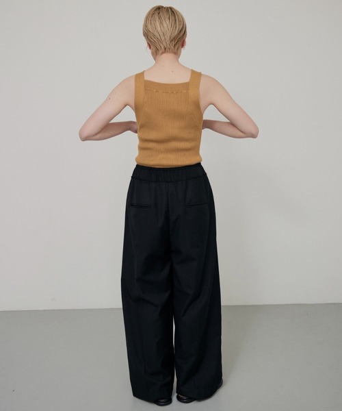 lit リット Waist Docking Easy Pants　タック 黒 Waist Docking Easy Pants（スラックス）｜lit（リット）の