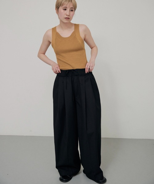 lit（リット）の「Waist Docking Easy Pants（スラックス・レディース・ベージュ/ブラック・36/38）」の16枚目の写真