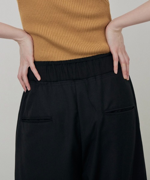 lit リット Waist Docking Easy Pants　タック 黒 Waist Docking Easy Pants（スラックス）｜lit（リット）の