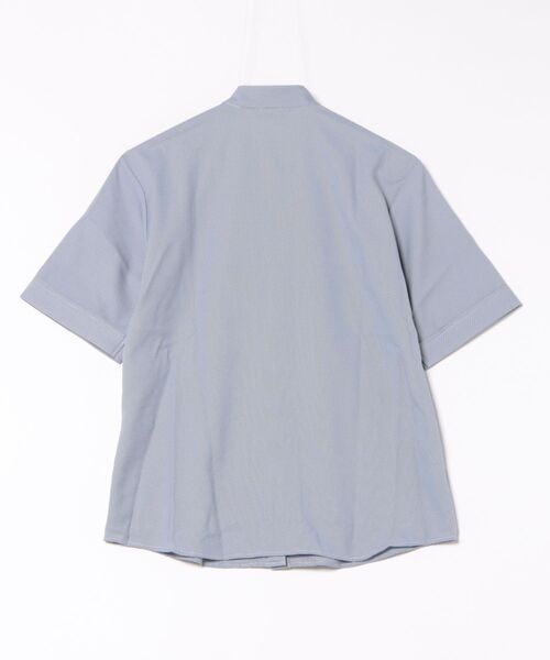 TOKYO SHIRTS(トウキョウシャツ)の「【吸水速乾】【COFREX】スタンド ピンタック五分袖ブラウス レディースシャツ(シャツ/ブラウス・レディース・ネイビー・S/M/LL/XL/L)」の2枚目の写真
